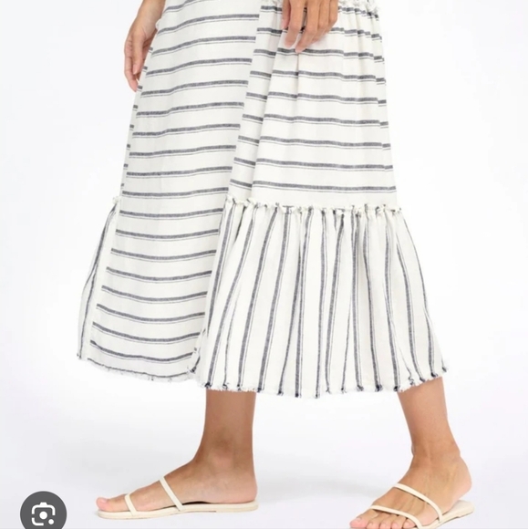 {Splendid} Linen-blend Thira Dress in Rasmus Stripe Size Small - Picture 6 of 14